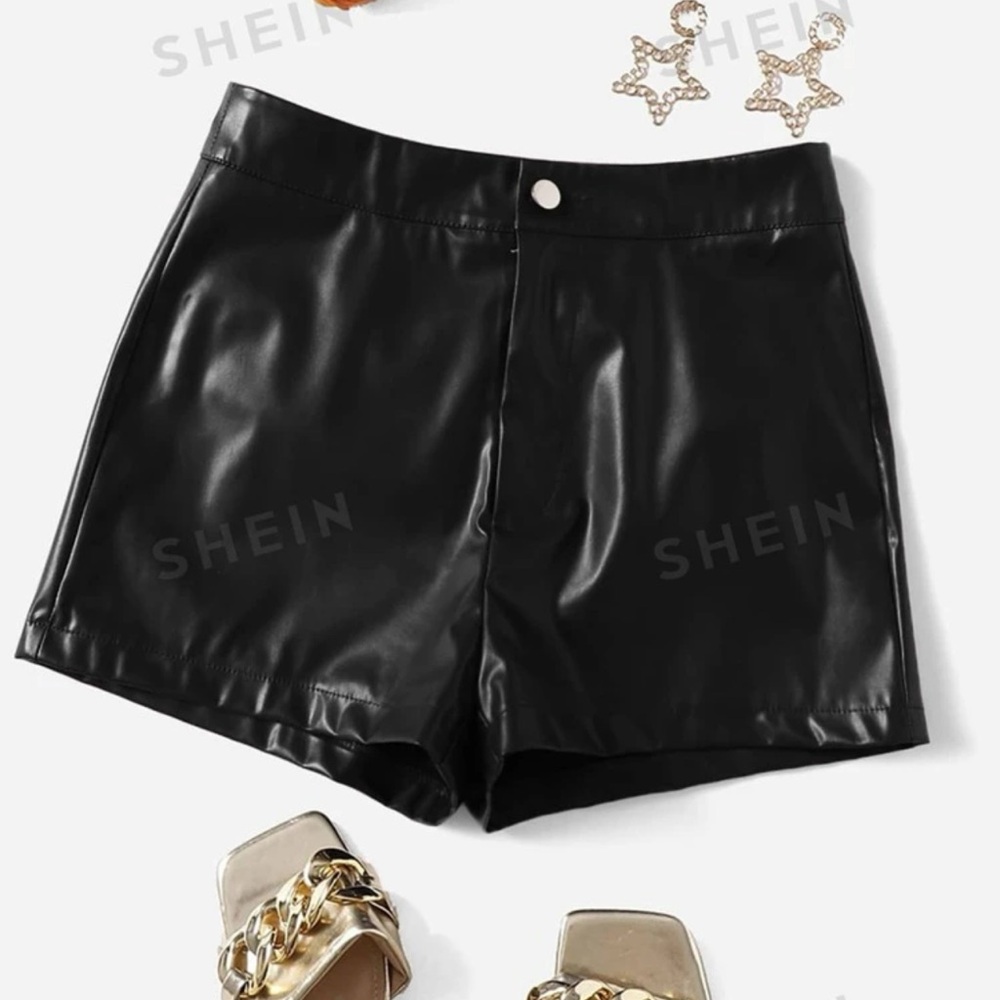 Shein leather shorts